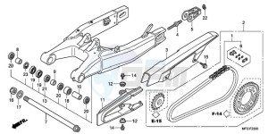 CB600FAA Europe Direct - (ED / ABS) drawing SWINGARM