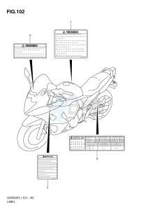 GSX650F (E21) Katana drawing LABEL (GSX650FUAL1 E21)