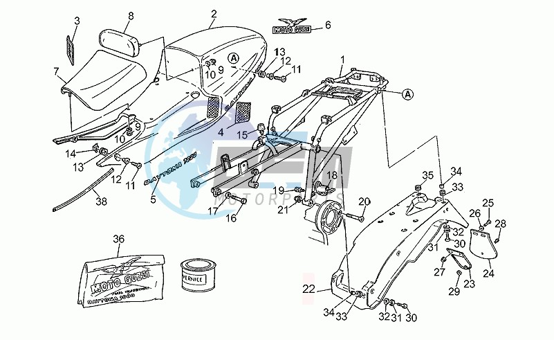 Rear fairing-seat cover