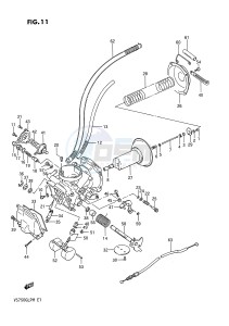 VS750GL (E1) INTRUDER drawing CARBURETOR (FRONT)