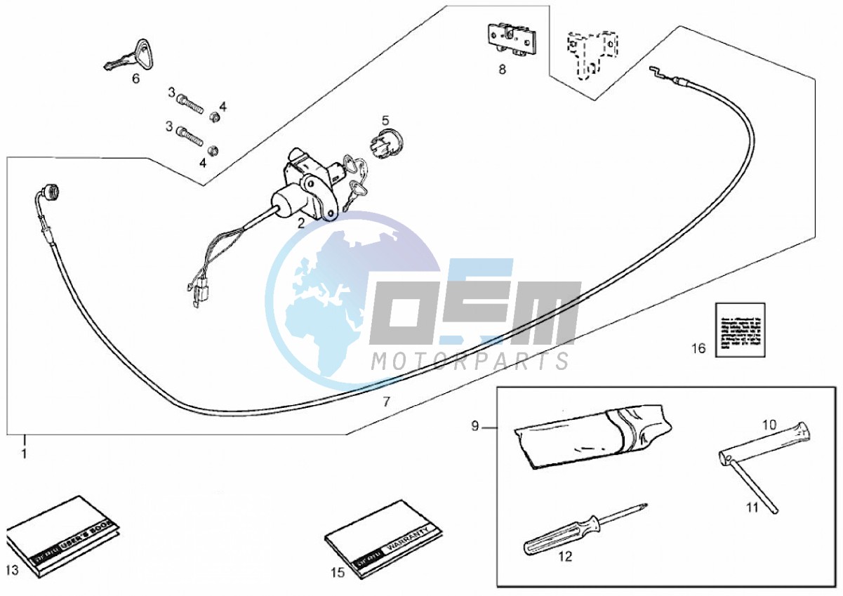 Lock hardware kit (Positions)