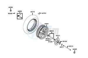 AGILITY CARRY 50cc drawing Front Wheel