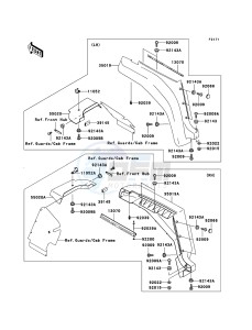 MULE 3010 DIESEL 4x4 KAF950-B3 EU drawing Front Fender(s)