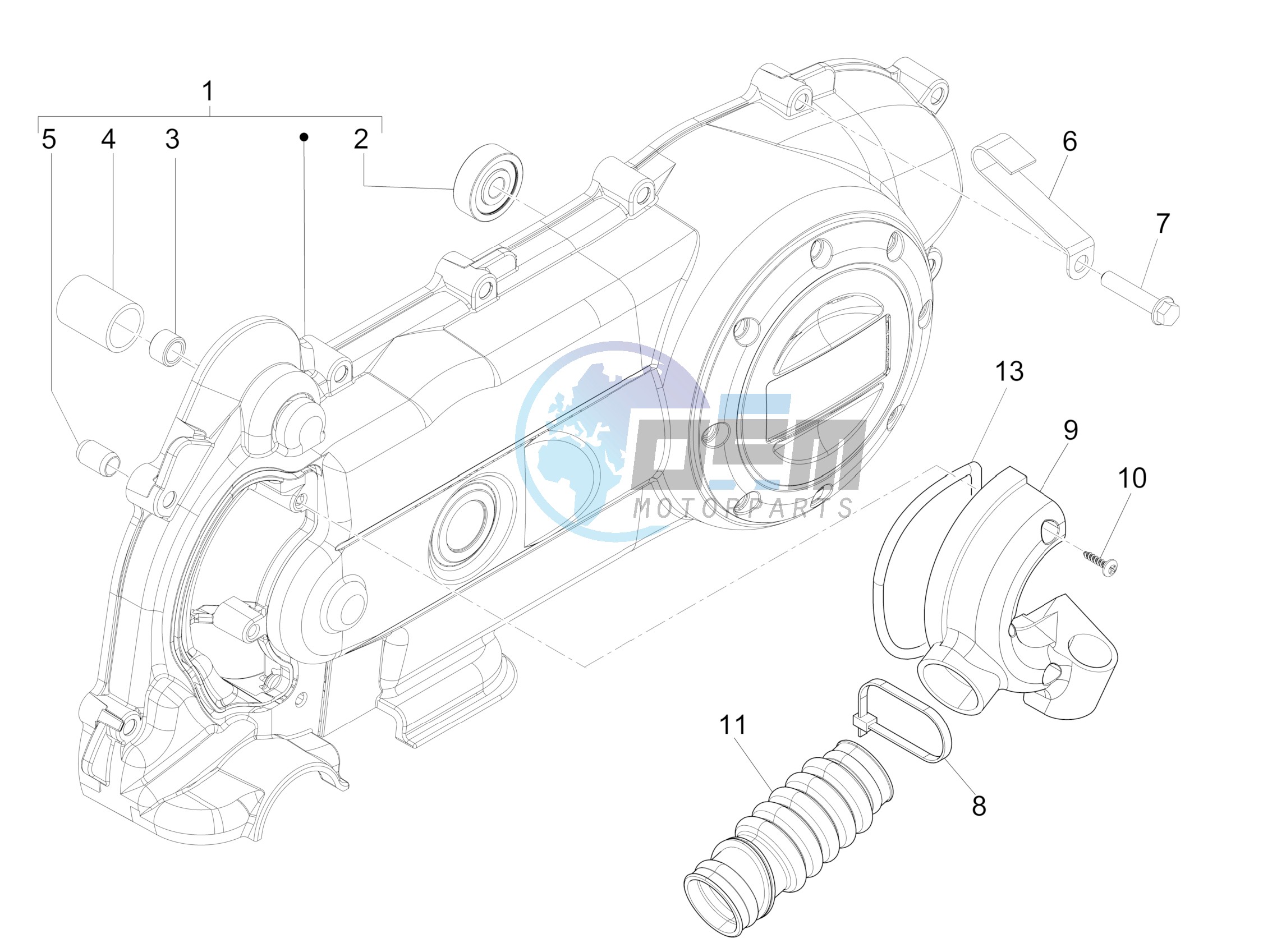 Crankcase cover and cooling