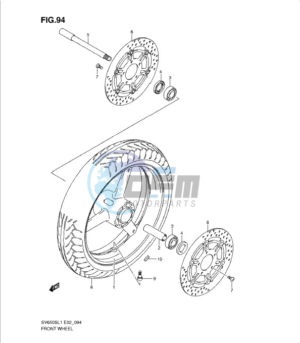 FRONT WHEEL (SV650SL1 E24)