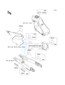 KLX 250 W [KLX250SF] (W9F) W9F drawing LABELS