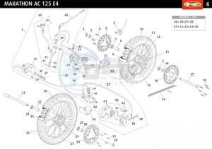 MARATHON-125-E4-AC-WHITE drawing WHEELS - BRAKES