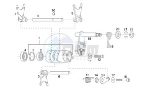 RS 125 (eng. 122cc) drawing Grip shift