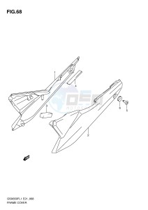 GSX650F (E21) Katana drawing FRAME COVER