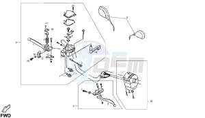 DXR - 250 CC drawing HANDLE SWITCH. LEVER