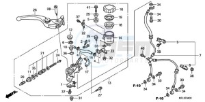 CBR1000RRA UK - (E / HRC MKH) drawing FR. BRAKE MASTER CYLINDER (CBR1000RR)