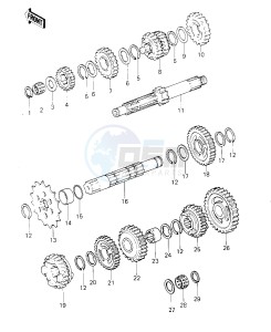 KDX 250 B [KDX250] (B1) [KDX250] drawing TRANSMISSION -- 81KDX250-B1- -