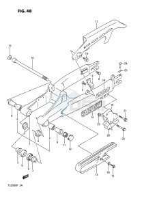 TS200R (E4) drawing REAR SWINGING ARM (E2,E4)