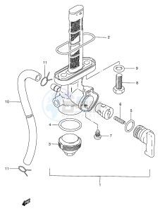 GN250 (E2) drawing FUEL COCK (MODEL T W)