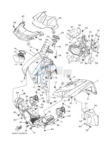 YFM700FWAD YFM70GPLG GRIZZLY 700 EPS LIMITED EDITION (B315) drawing FRONT FENDER