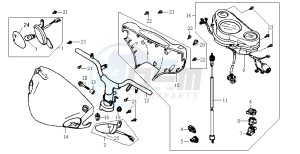 JET 50 KH ENGINE drawing HANDLEBAR / HANDLEBAR COVER / DASHBOARD