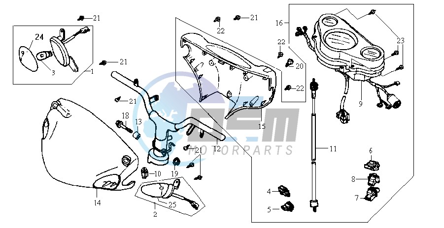 HANDLEBAR / HANDLEBAR COVER / DASHBOARD