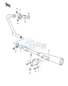 KZ 250 D [KZ250] (D1) [KZ250] drawing MUFFLER -- 80 D1- -