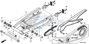 CB500XE CB500X ABS UK - (E) drawing SWINGARM