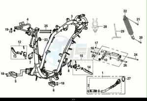 JET 14 125 LC ABS (XC12WX-EU) (E5) (M1) drawing FRAME BODY - ENGINE MOUNT