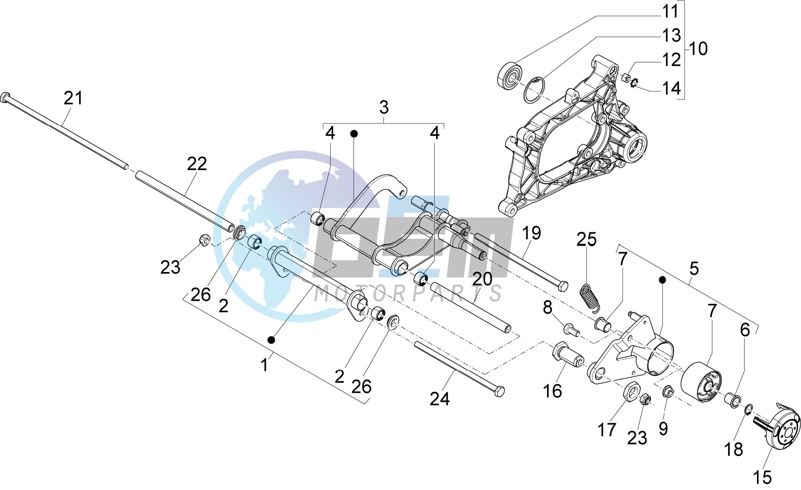 Swinging arm