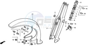 C90Z 50 drawing FRONT FORK/FRONT FENDER