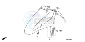 SH300A9 ED / ABS TBX drawing FRONT FENDER