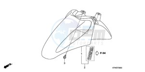 SH300AR9 France - (F / ABS CMF SPC TBX) drawing FRONT FENDER