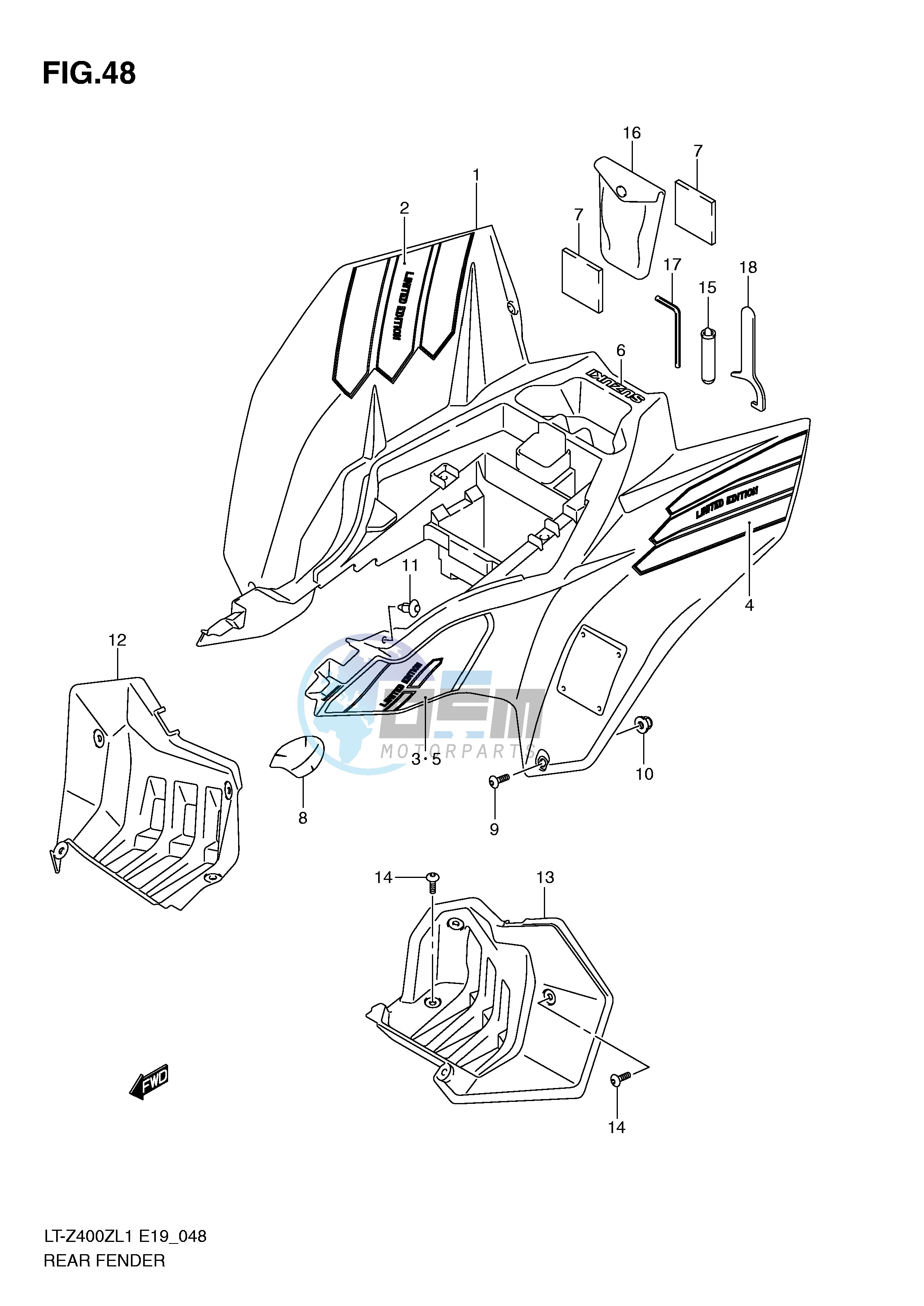 REAR FENDER (LT-Z400ZL1 E19)