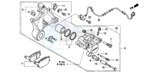 CB1300F CB1300SUPER FOUR drawing REAR BRAKE CALIPER