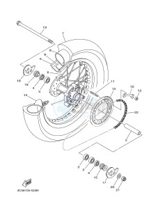 XT250 XT250E SEROW (1YB7) drawing REAR WHEEL