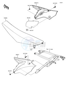 KX250F KX252AJF EU drawing Side Covers