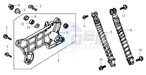 JOYRIDE 200 E2 - 2004 drawing REAR SUSPENSION - FORK