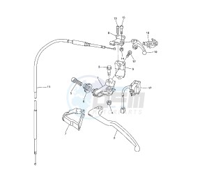 YZ F 250 drawing HANDLE SWITCH AND LEVER