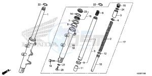 CBR250RF CBR250R Europe Direct - (ED) drawing FRONT FORK