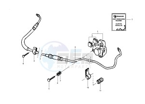 Runner POGGIALI 50 drawing Rear brake caliper