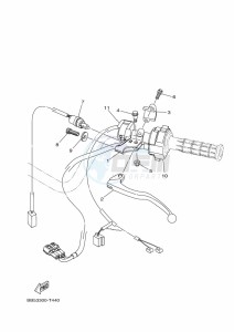 YFM450FWB KODIAK 450 (BJ5E) drawing HANDLE SWITCH & LEVER