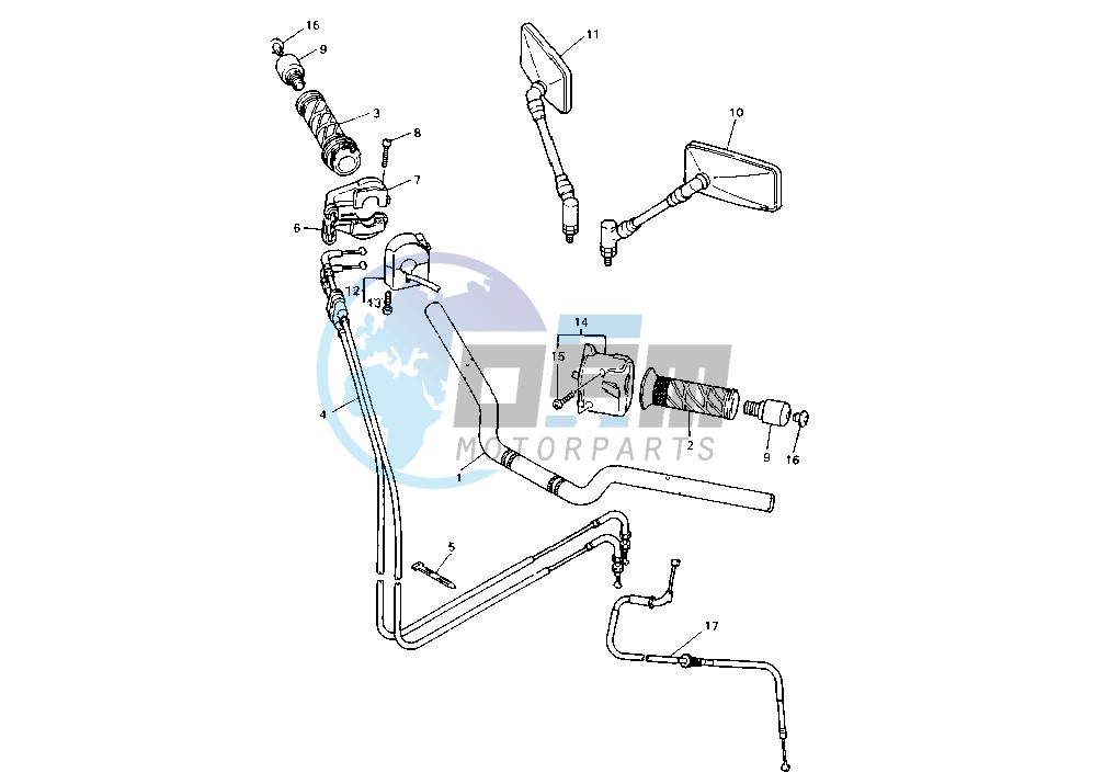 STEERING HANDLE-CABLE MY96-97