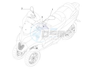 MP3 500 LT Sport-Business NOABS-ABS E4 (EMEA) drawing Driving mirror/s