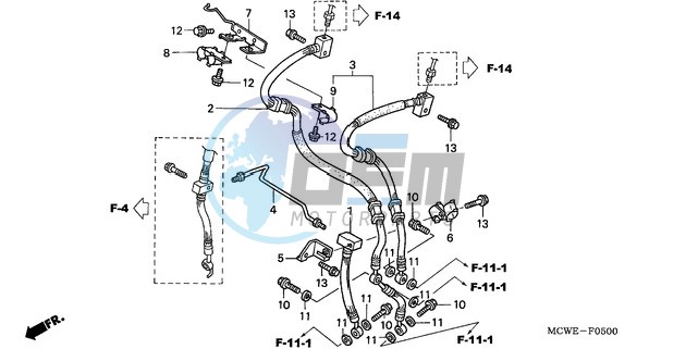 FRONT BRAKE HOSE (VFR800)