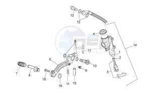 Tuono 1000 v4 R APRC ABS drawing Rear master brake cylinder