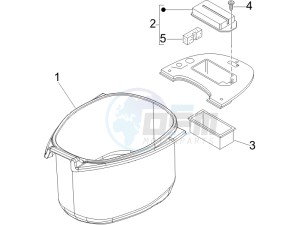 LX 150 4T E3 drawing Helmet housing - Undersaddle