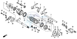 TRX300EX FOURTRAX 300 EX drawing GEARSHIFT DRUM