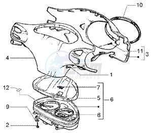 ET4 50 drawing Speedometer Kms. - handlebar covers