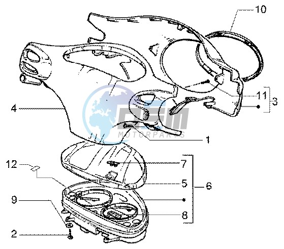 Speedometer Kms. - handlebar covers