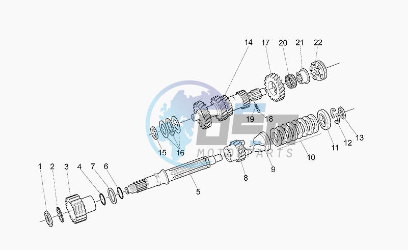 Primary gear shaft