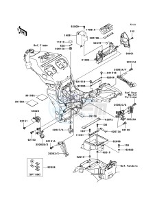 NINJA ZX-12R ZX1200-B4H FR GB GE XX (EU ME A(FRICA) drawing Frame Fittings