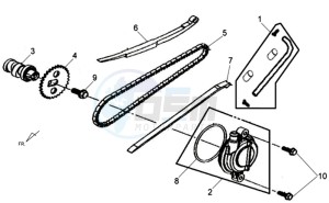 ALLO 50 drawing CHAIN / CHAIN TENSIONER / CHAIN GUIDE