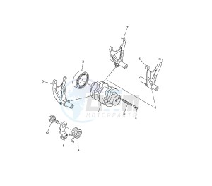 YZ F 250 drawing SHIFT CAM AND FORK