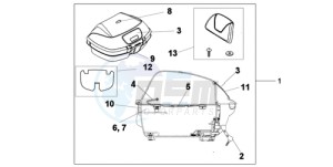 XL1000VA9 Europe Direct - (ED / ABS) drawing TOP BOX 45L PEARL CONCOURS BLACK